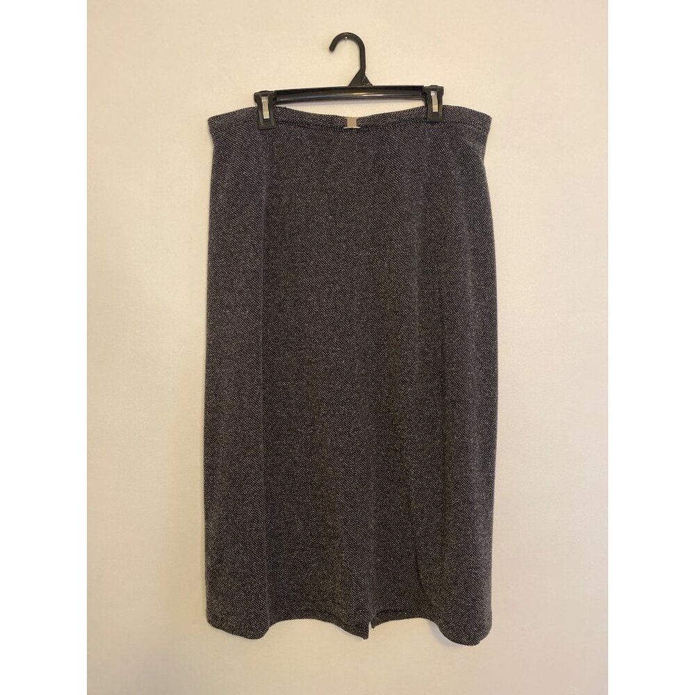 Jaclyn Smith Classic Women's Gray Herringbone Midi Skirt Size 1X